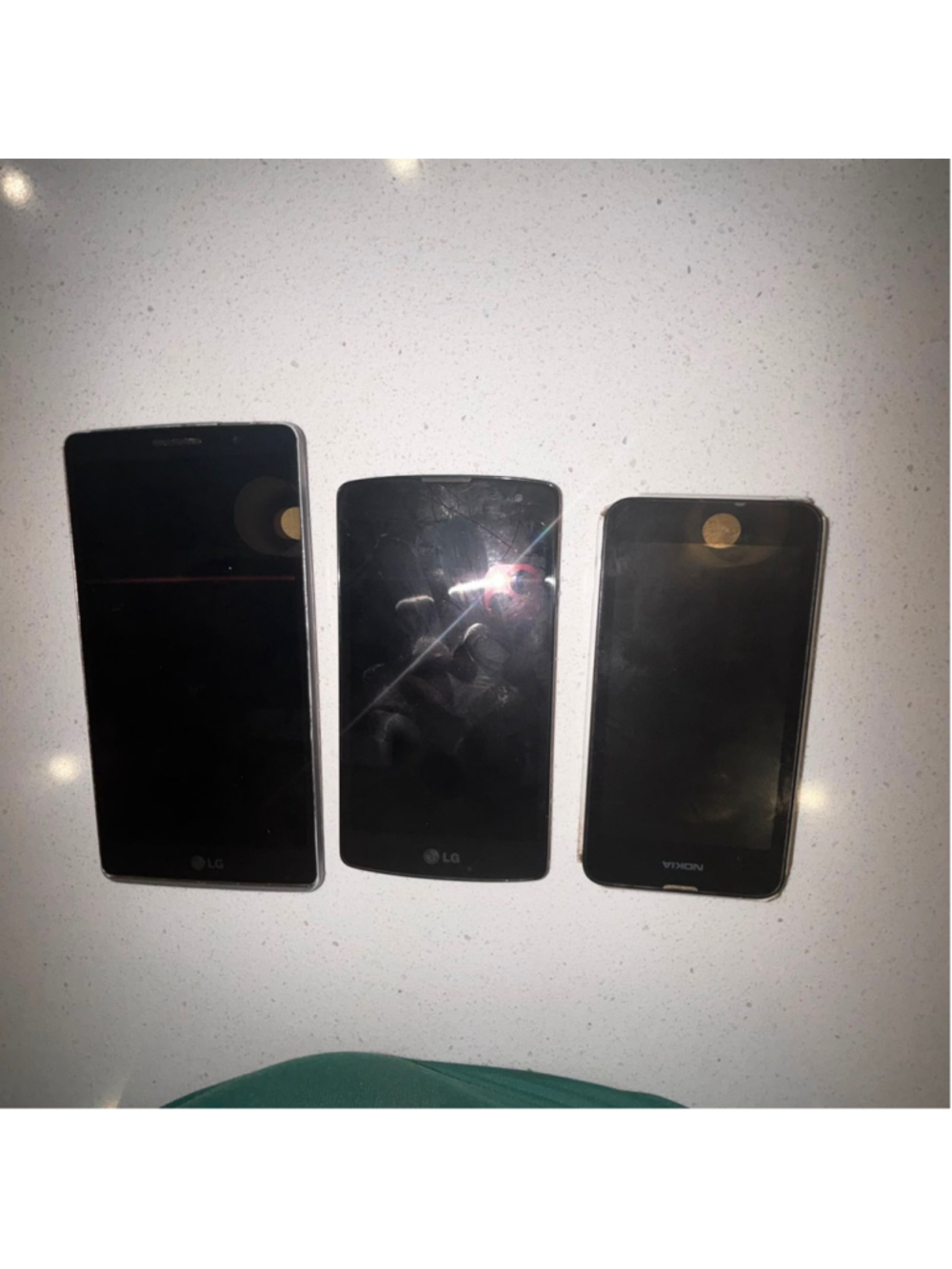 Lot of 3 LG Nokia Smartphones Untested Parts Repair AS-IS #C154e